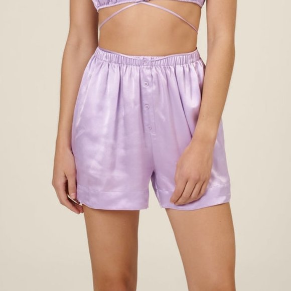 NICHOLAS Silk-Satin Shorts